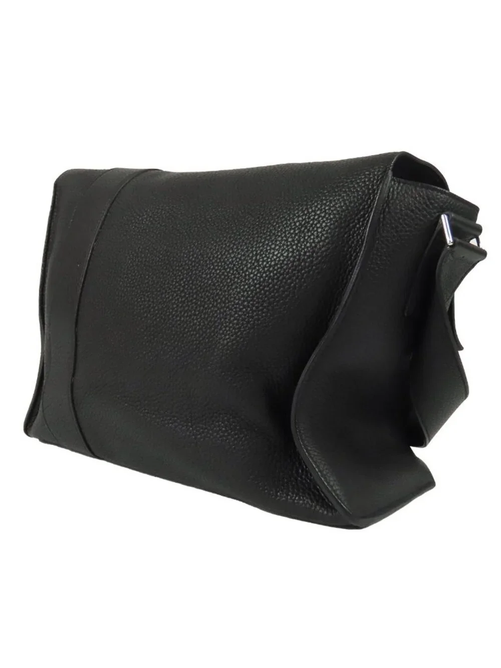Hermes Alf Red 35 Black Silver Taurillon Messenger Bag